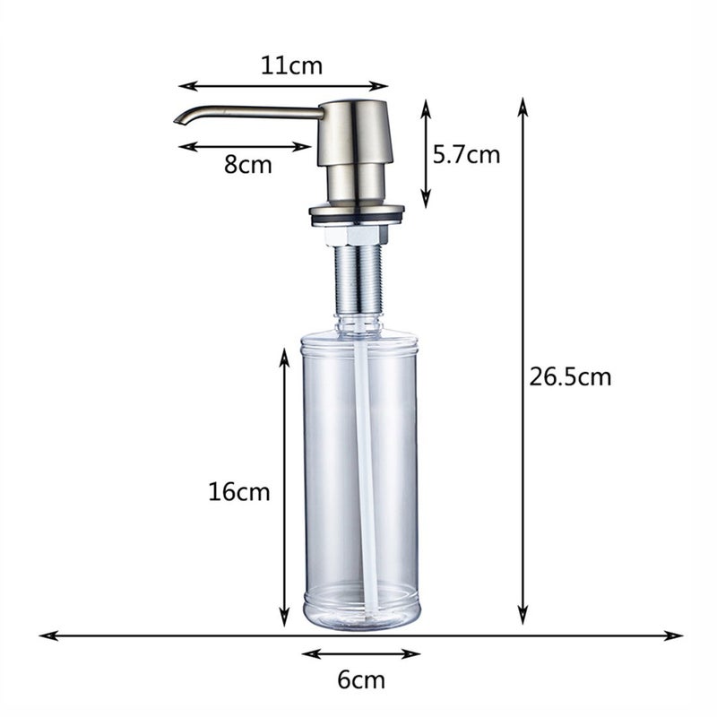 Fapully Commercial Bathroom Brushed Nickel Deck Mount Kitchen Under Sink Liquid Dish Soap and Lotion Dispenser,Countertop in Counter Kitchen Soap Dispenser - Image 2
